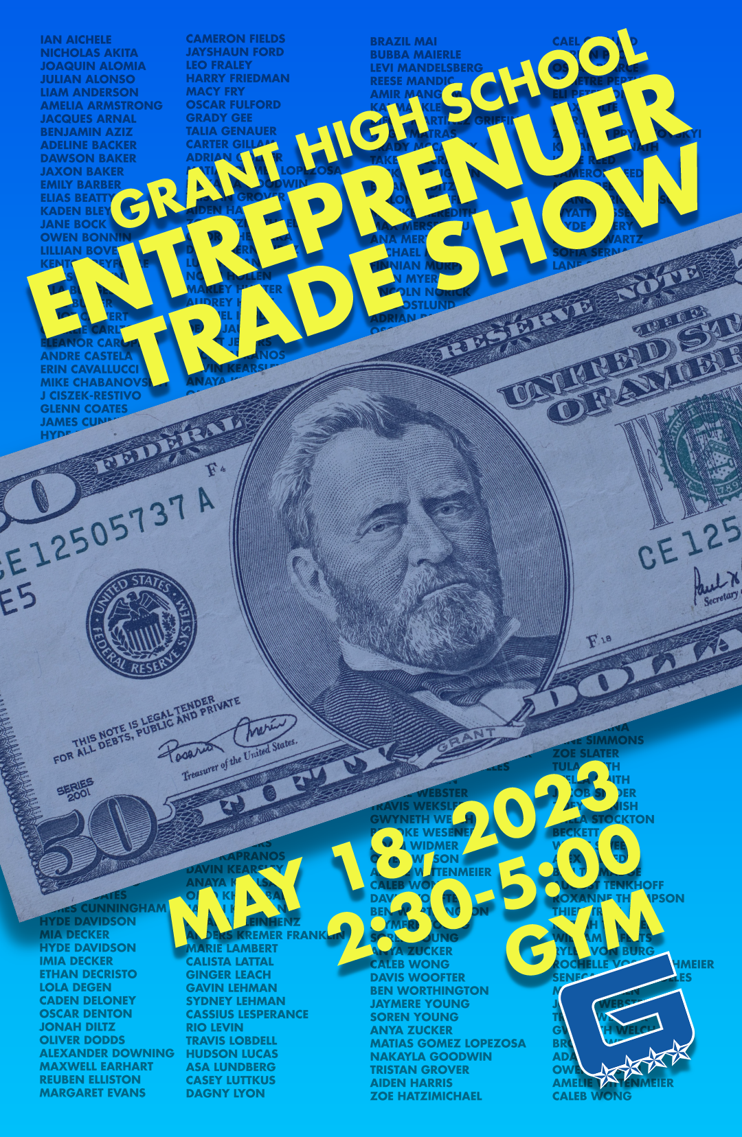 Grant High School Entrepreneur Trade Show Flyer